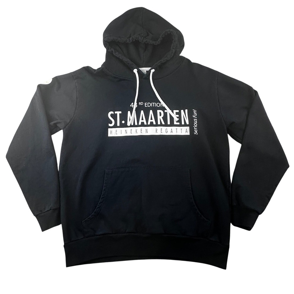 Arti Hoodie Men S Black Pullover St. Maarten Heineken Regatta Long Sleeve Sporty